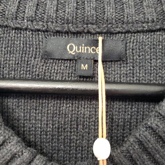 NWT QUINCE 100% Organic Cotton Cropped Cardigan Sweater Women's Medium in Gray - Picture 2 of 10